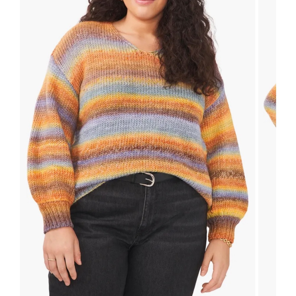 Vince Camuto Women's Roving Stripe Sweater, XL